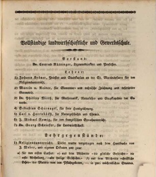 Jahresbericht über die Königliche Landwirthschafts- und Gewerbschule I. Klasse und die damit verbundene Handwerks-Sonn- und Feiertagsschule zu Bamberg : im Schuljahre .... 1834/35 (1835)