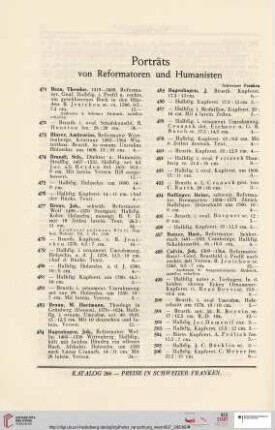 Porträts von Reformatoren und Humanisten (Nr. 471-690)
