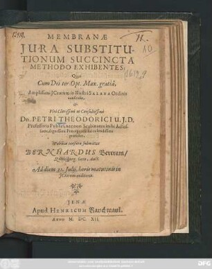 Membranae Iura Substitutionum Succincta Methodo Exhibentes
