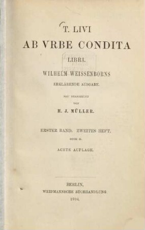 Titi Livi ab urbe condita libri, 1,2