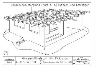 Wasserbüffelstall für Pakistan Aufbauschritt (10. Gesamtübersicht siehe Zeichn. Nr 922321)