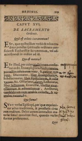 Caput XVI. De Sacramento Ordinis