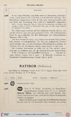 Ratibor (Schlesien) - Rostock (Nr. 4427-4491)