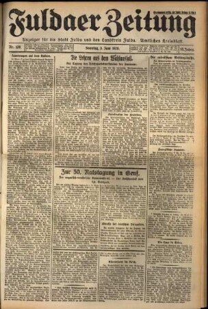 Erste Ausgabe vom Sonntag, den 03. Juni 1928.
