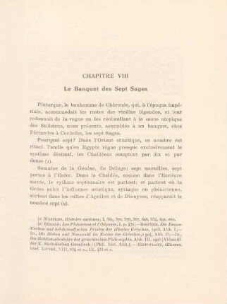 Chapitre VIII. Le Banquet des Sept Sages