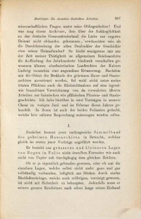 Zu Aventins Arbeiten in deutscher Sprache im geheimen Hausarchive