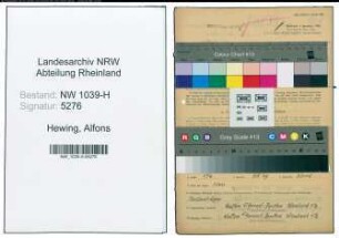 Entnazifizierung Alfons Hewing , geb. 24.04.1914 (Techniker)
