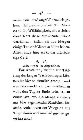 §. 15. Zeitvertreibe im Allgemeinen.