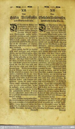 XII. Von Ehelichen Verlöbnissen, und Graden in Ehe-Sachen