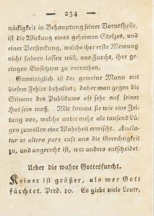 Ueber die wahre Gottesfurcht