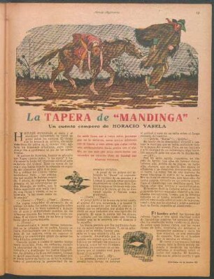 La tapera de "Mandinga" : Un cuento campero de Horacio Varela