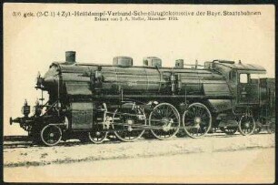 3/6 gek (2-C1) 4 Zyl.- Heißdampf - Verbund - Schnellzuglokomotive der Byr. Staatsbahnen.