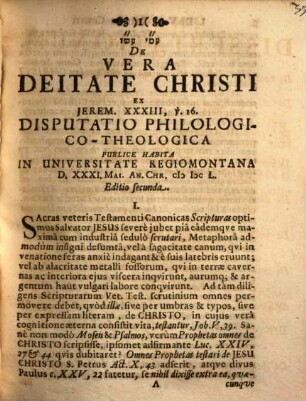 Casparis a Lilien Consiliarii Intimi Brandenb. Et Consistorii Praesidis Dissertationes Sacrae Philologico-Historico-Theologicae