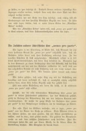 V. Die Ansichten anderer Schriftsteller über "nemo pro parte"