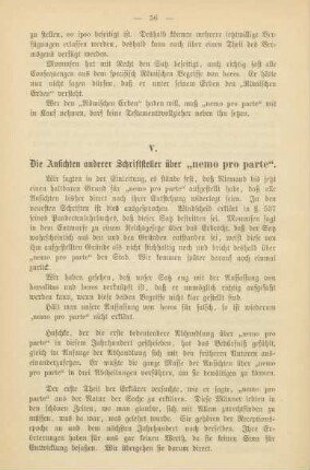 V. Die Ansichten anderer Schriftsteller über "nemo pro parte"