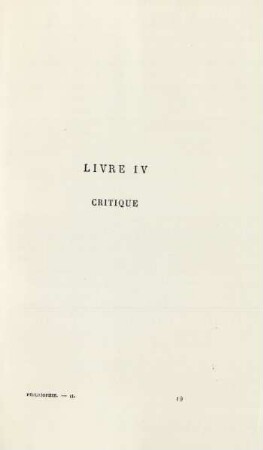 Livre IV. Critique