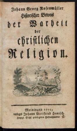 Historischer Beweis der Warheit der christlichen Religion