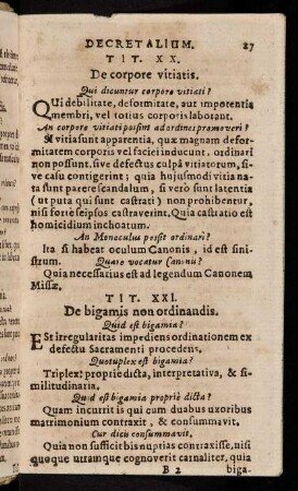 27-39, Tit. XXI. De bigamis non ordinandis. - Tit. XLIII. De Arbitris.