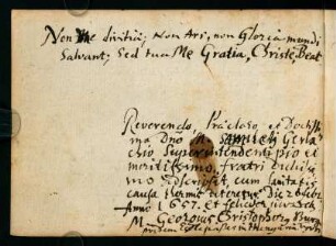 138v, [Wildbad] ; 26.02.1657 / Georgius Christophorus Burger