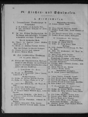IV. Kirchen- und Schulwesen.