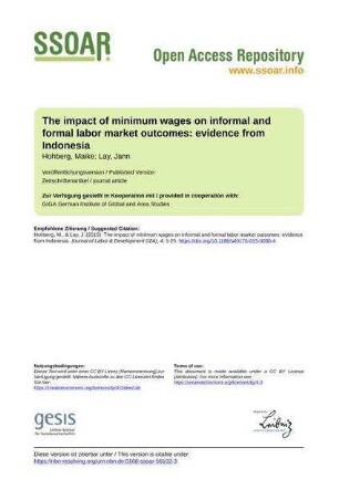 The impact of minimum wages on informal and formal labor market outcomes: evidence from Indonesia