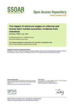 The impact of minimum wages on informal and formal labor market outcomes: evidence from Indonesia