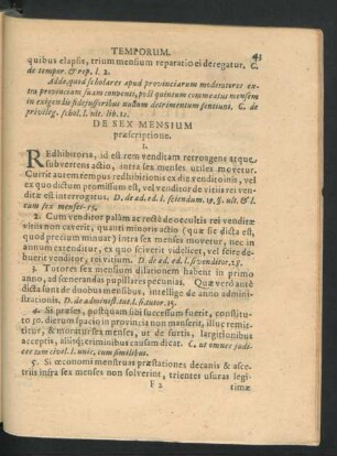 De Sex Mensium praescriptione.