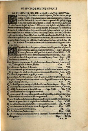 Habes in hoc volumine lector optime diuina Lactantii Firmiani opera