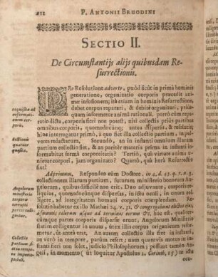 Sectio II. De circumstantijs alijs quibusdam Resurrectionis.