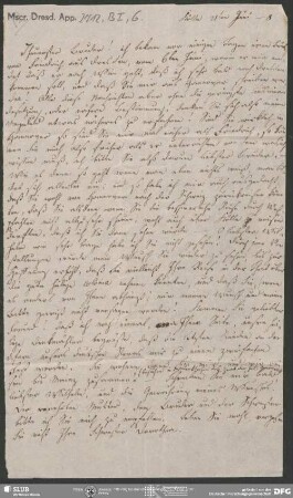 Eigenh. Brief von Dorothea von Schlegel an August Wilhelm von Schlegel, Köln, 21.06.1808