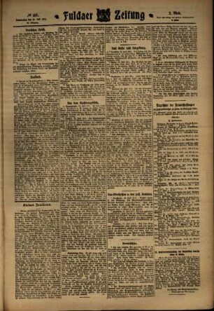 Zweite Ausgabe vom Donnerstag, den 13. Juli 1911.