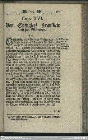 Cap. XVI. Von Sprenglers Krankheit und seel. Absterben