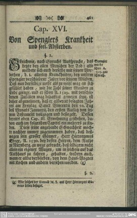 Cap. XVI. Von Sprenglers Krankheit und seel. Absterben
