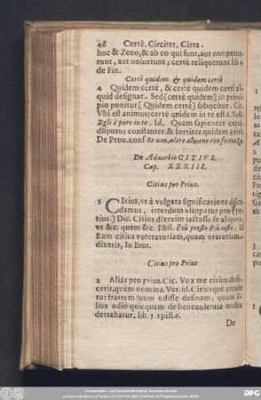 De Adverbio Citius. Cap. XXXIII.