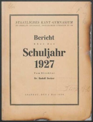 1927/28: Bericht ... - 1927/28