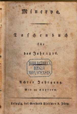 Minerva : Taschenbuch. 1816 = Jg. 8