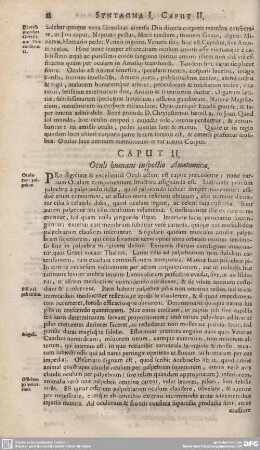 Caput II. Oculi humani inspectio Anatomica.