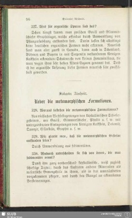 Siebenter Abschnitt. Ueber die metamorphischen Formationen
