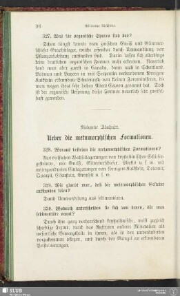 Siebenter Abschnitt. Ueber die metamorphischen Formationen