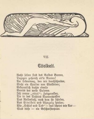 VII. Eitelkeit