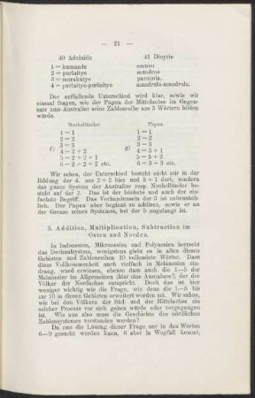 3. Addition, Multiplication, Subtraction im Osten und Norden.