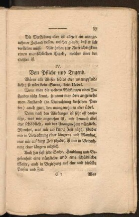 IV. Von Pflicht und Tugend