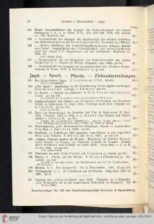 Jagd. - Sport. - Pferde. - Zirkusdarstellungen (Nr. 189 - 204)