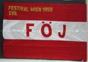 Fahne der Freien Österreichischen Jugend zu den Weltfestspielen der Jugend und Studenten in Wien 1959