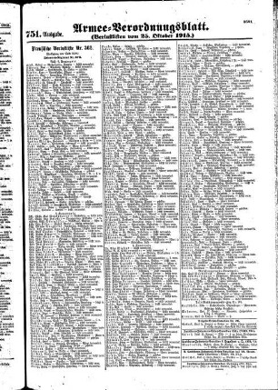 751. Ausgabe. Montag, 25. Oktober 1915
