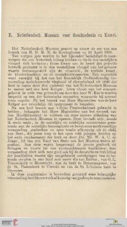 D. Nederlandsch Museum voor Geschiedenis en Kunst