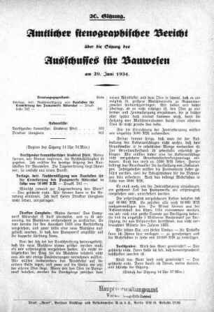 Sitzung 26, 29. Juni 1934