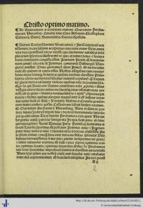 Epistola D. Schewrli ad Charitatem Pirchameram