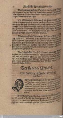 Der siebende Artickel. Vondes Gegenschreibers Befelch und Ampt.