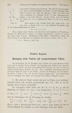 Fünftes Kapitel. Bewegung eines Punktes auf vorgeschriebener Fläche.